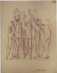 Sanguigna 1940-Uomini con le braccia alzate senzadasc. di